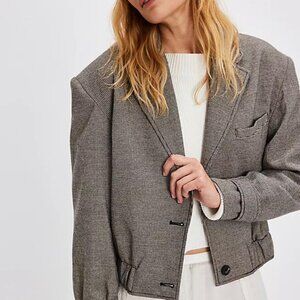 Free People Agnes Houndstooth Jacket XS